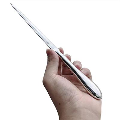 Portable Alloy Letter Opener Envelope Opener Knife with Gift Box Practical  Paper Cutter for Home Shop (Silver)