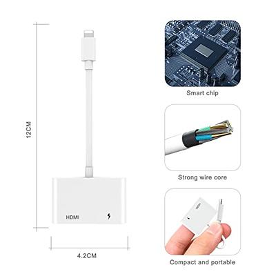 [Apple MFi Certified] Lightning to HDMI Digital AV Adapter,1080P Video &  Audio Sync Screen Converter AV Adapter with Charging Port for iPhone HDMI