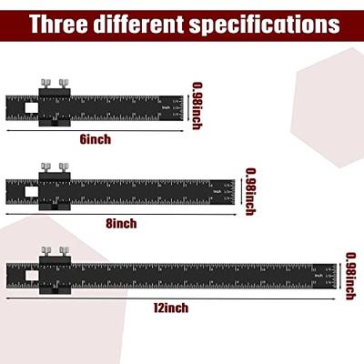 3 Pieces Woodworking Ruler 6 8 12 Inch Metal Millimeter Precision Pocket  Ruler Metric T Type Machinist Ruler with 10 Construction Carpenter Pencils  for Concrete Marking Measuring Machinist Engineer - Yahoo Shopping