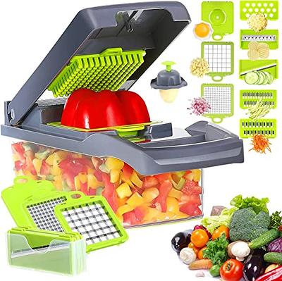 Vegetable Chopper - Spiral Slicer for Vegetables - Onion Chopper with Container Pro-Series10-in-1 Vegetable Chopper, 8 Blade Vegetable Slicer, Onion