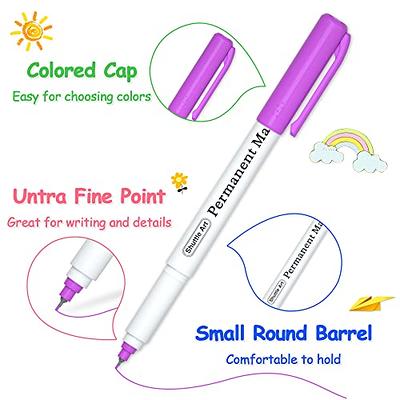 Shuttle Art 30 Colors Permanent Markers, Fine Point, Assorted Colors, Works on Plastic,Wood,Stone,Metal and Glass for Kids Adult Coloring Doodling