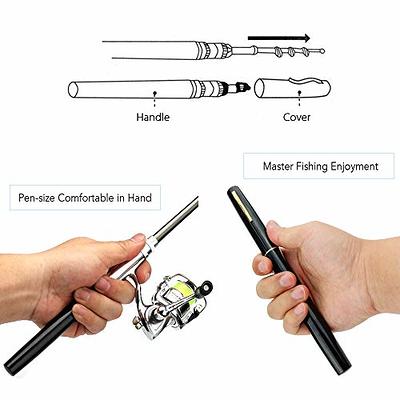 Fishing Rod and Reel Combo, Portable Fishing Rod Mini Fishing Pole  Telescopic Fishing Rod and Reel Pen Shape Fishing Pole and Reel Combo for  Outdoor