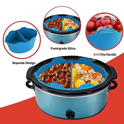 Slow Cooker Divider Silicone Liners, 6 Qt Crockpot and Slow Cookers  Compatible, Cook Two Dishes At Once - Easy Cleanup Dishwasher, BPA Free 6  Quart