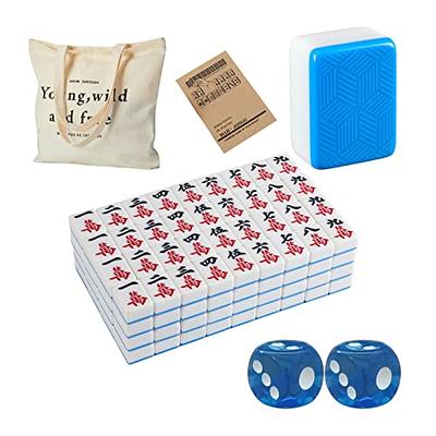  Mahjong Set Large Size 1.6 Chinese Mahjong Game Set 144 tiles  Melamine Mahjong Tiles, 1 Mahjong Table Mat, 1 Mahjong Storage Bag, 2 Dice,  English Instructions (Crystal Jade White, 1.6 inches 40MM) : Toys & Games