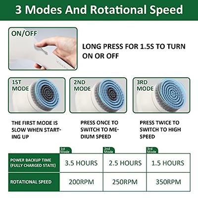 Electric Spin Scrubber with Charging Base-3Speeds, AzaRsd Shower