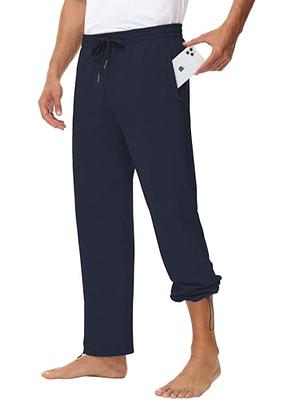 Mivei Men's Cotton Yoga Sweatpants - Athletic Casual Lounge Open Bottom ...