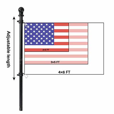 Rod Holder Boat Flag Pole with American Made USA Flag (6 Foot Length)