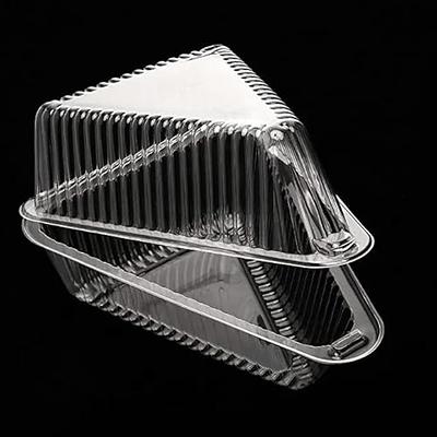 Clear Hinged Plastic Containers with Lids, Individual Cake Slice Plastic  100 Pcs
