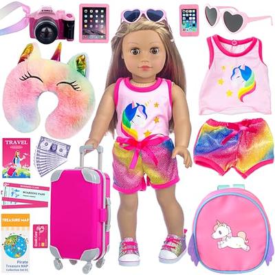 ZITA ELEMENT 24 Pcs 18 Inch Girl Doll Accessories Suitcase Luggage Travel  Set Including 18 Inch Doll Clothes Luggage Pillow Blindfold Sunglasses  Camera Computer Cell Phone Ipad and Other Stuff - Yahoo Shopping