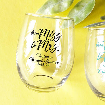 Personalized 9 oz. Stemless Wine Glass