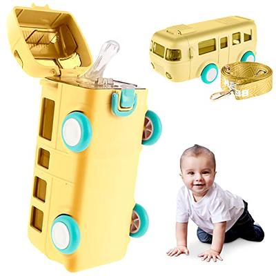 Cute Water Bottle with Strap Toy Bus Portable Water Cups for Kids, Drinking