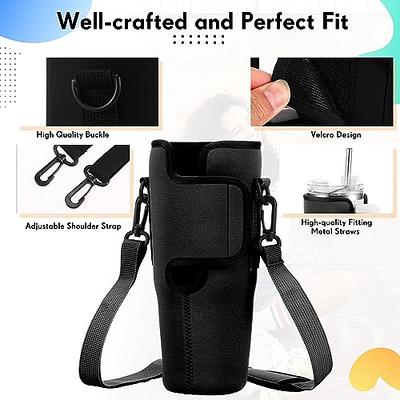 Water Bottle Holder with Strap Pouch and Handle fits Compatible