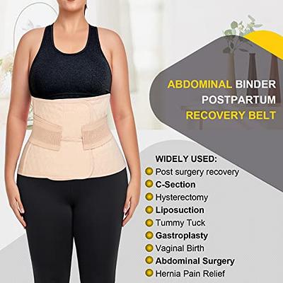 Abdominal Binder Post Surgery, Pain Relief and Adjustable Support, C  Section Belly Binder for Postpartum Tummy Tuck Hysterectomy Bariatric  Hernia