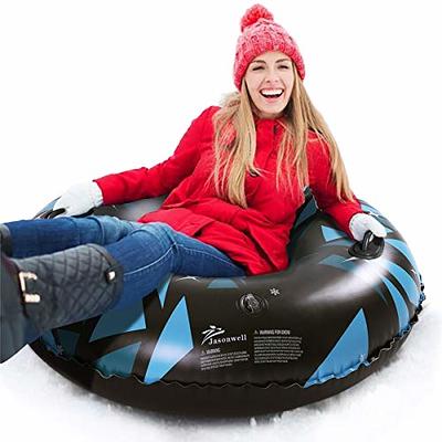 XFlated Iron Snow Tube, 48 Inches Heavy Duty Inflatable Snow Tube Sled, Robot Snow Sled and Snow Toy for Adults or Kids