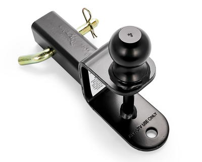 Towever 84012 Trailer Hitch Ball with Tactical Tow Hook, Tri Ball Hitch  Fits 2 inch Hitch Receiver, Secure with Self-Lock Latch, Chrome Ball, Truck