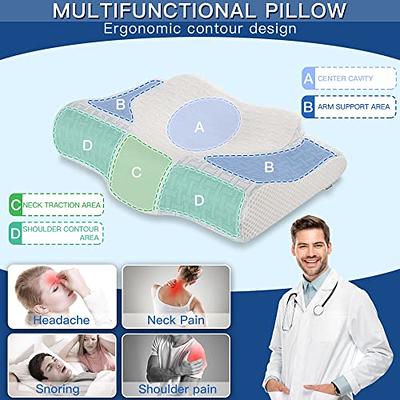 REOKA Memory Foam Cervical Pillow for Neck Pain Relief - Ergonomic Pillow for Front, Back, Stomach, Side Sleeper and Shoulder Sleeping - Soft (Queen)