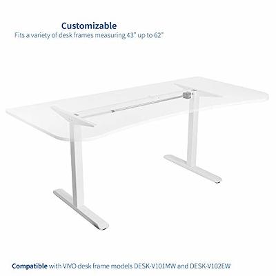 vivo 43 x 24 inch Universal Table Top for Sit to Stand Desk Frames - White