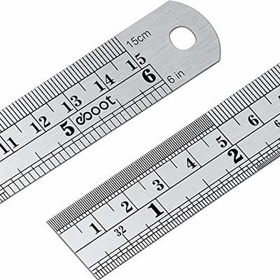 Pacific Arc Stainless Steel Rulers inch Metric with Conversion Table 6 in.