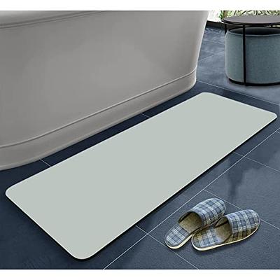 Diatomaceous Bath Mat 17.7'' x 35.4'' Fast Drying & Non Slip Large  Diatomite Stone Bath Mat, Super Absorbent Shower Mat Thin Bathroom Rugs  Floor Mat (Grey) - Yahoo Shopping