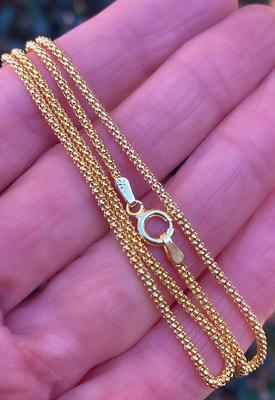 Mesh Gold Chain Necklace, Wheat Chain, Braided Silver 14K Vermeil