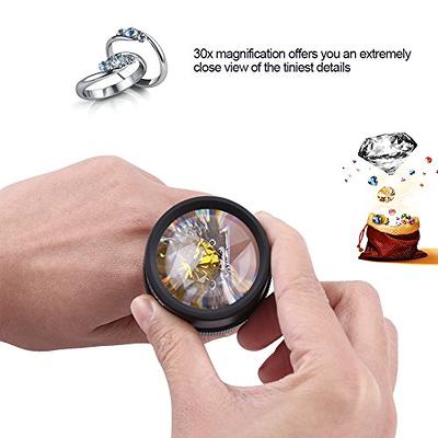 Magnifying Loupe Jewelry Glass Equipments Magnifier Folding Jewelers Loop  Pocket Len Repair Kit Stamps Watches 20X