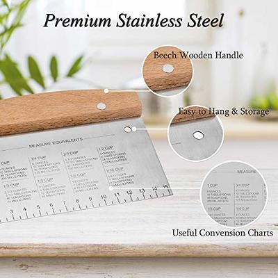 Stainless Steel Dough Scraper Chopper Spatula Wood Handle