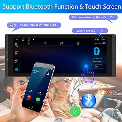 Android Car Stereo 1 Din 6.9 inch Touch Screen Car Radio with GPS  Navigation Stereo Car Bluetooth FM Receiver Support Phone Mirror Link, with  Dual USB