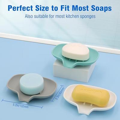 Silicone Soap Holder Non Slip Soap Dish Box Tray Draining Rack Bathroom  Shower