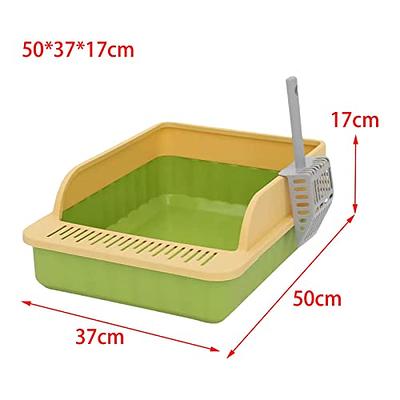 MagiDeal Pet Litter Tray Potty Toilet High Sided Cat Litter Box for Small  and Medium Cats, Green Yellow - Yahoo Shopping