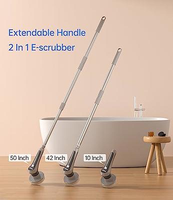 Exfeeko Electric Spin Scrubber, Cordless Bath Tub Power Scrubber with Long  Handle & 7 Replaceable Heads, Detachable as Short Handle, Shower Cleaning