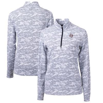 Men's Cutter & Buck Charcoal Louisville Cardinals Big & Tall Traverse Camo  Print Stretch Quarter-Zip Pullover Top