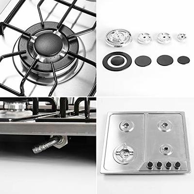 22x20 Built in GAS Cooktop 4 Burners Stainless Steel Stove with NG/LPG Conversion Kit Thermocouple Protection and Easy to Clean (20Wx22L)