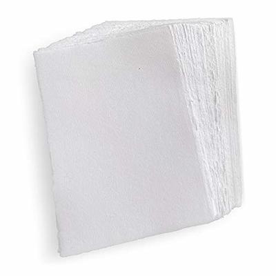 5 White Cotton Rag Paper Handmade Paper Deckled Edge Paper Wedding