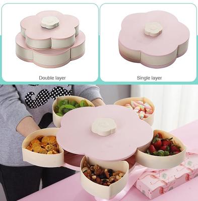 Vigor Double Deck Snack Box Flower Shaped Rotating Candy Serving