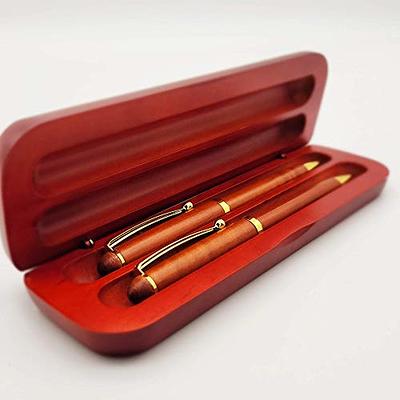 Luxury Rosewood Ballpoint Pen Writing Set - Elegant Fancy Nice Gift Pen Set  for Signature Executive Business Office Supplies - Gift Boxed with Extra