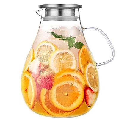 Auxmeware - Heat Resistant Glass Pitcher With Lid And Spout, Glass Iced Tea  Pitchers Beverage Pitchers For Fridge, Glass Water Pitcher And Carafe