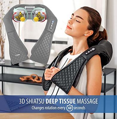 Back Massager with Heat, Rechargeable Cordless 3D Shiatsu Massager