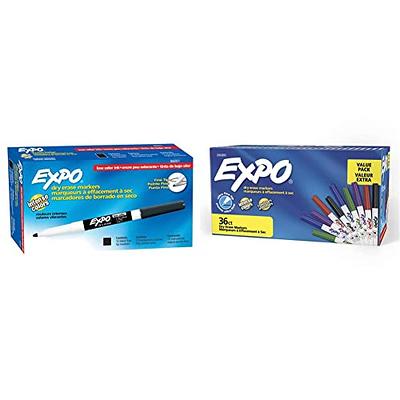EXPO Low Odor Dry Erase Markers, Ultra Fine Tip, Black, 36 Count