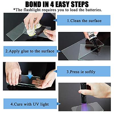 EDSRDXS UV Bonding & Welding Glue Kit UV Super Bonding Soft & Hard Glue  with Black Light, Quick-Drying for Bonding Glass, Metal, Plastic 2 Pack  Each 0.7oz (20ml x 2pack) - Yahoo