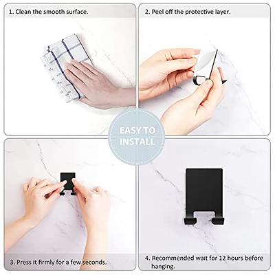 VIS'V Adhesive Hooks, Black Adhesive Towel Hooks Waterproof Self Adhesive  Shower Wall Hooks Stainless Steel Stick on Hooks Heavy Duty Sticky Hooks  for