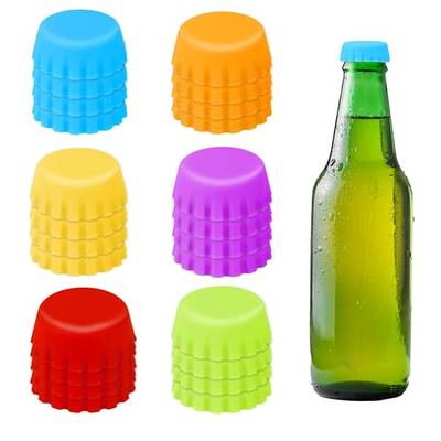 Reusable Beer Caps,Silicone Rubber Bottle Caps (Pack of 6),Ideal for Soft  Drink