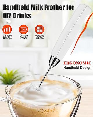 Drink Stirrer Tools Electric Milk Frother Automatic Egg Beater USB Charging Mixer 3 Settings for Coffee Drink Stirrer Tools