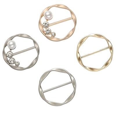 DHATMYC Silk Scarf Ring Clip T-shirt Tie Clips for Women Fashion Metal  Round Circle Clip Buckle (4 pcs) - Yahoo Shopping