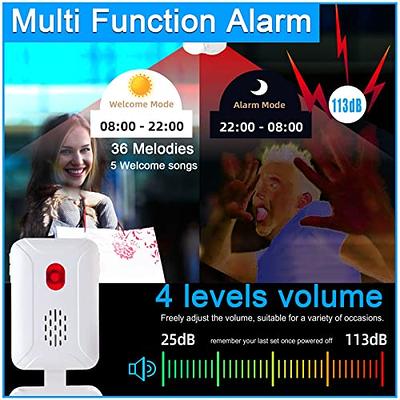 Wireless Motion Sensor Alarm Doorbell 36 Chime 4 Volume Level for Business  Entry
