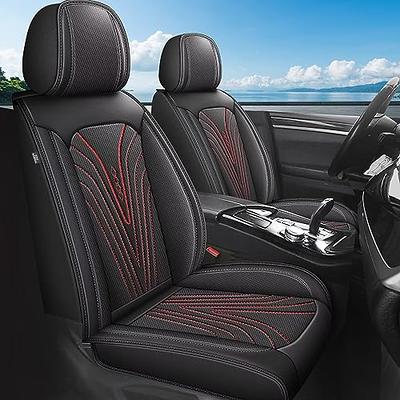  Leader Accessories 2pcs Leather Car Seat Cushions Non-Slip  Black Front Seat Covers Mat Pad for Cars : Automotive