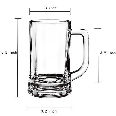 Classic Beer Mug Set, Beer Mugs with Handles, Glass Beer Steins, Freezable  Beer