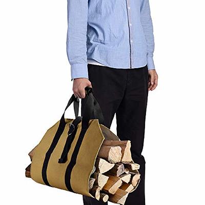 Firewood Log Carrier Tote Bag Waxed Canvas Fire Wood Carrying Hay Haul –  INNO STAGE