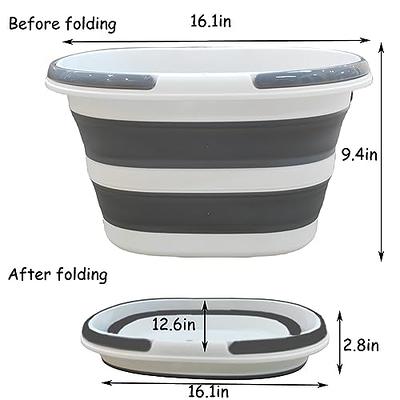 Rectangular Mop Cleaning Bucket with Handle Portable Collapsible Basket  Handy Foldable Space Saving for Camping Traveling Picnic