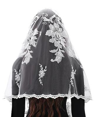 Lace Veils for Church Mantilla Catholic Veil Latin Mass Head Covering White  Black Veils for Bridal Women