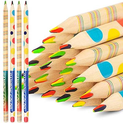ThEast 60 Pieces Rainbow Colored Pencils, 4 Color in 1 Pencils for Kids,  Assorted Colors for Drawing Coloring Sketching Pencils For Drawing  Stationery, Bulk, Pre-sharpened,Simple Box Packaging 